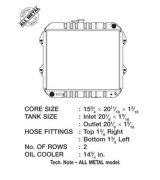 CSF All-Metal Radiators for 1988-1995 4RUNNER, 1986-1995 PICKUP - 895 Radiators, All-Metal, Downflow, Copper/Brass, Black, Toyota, 2.4L, Each thumbnail 3