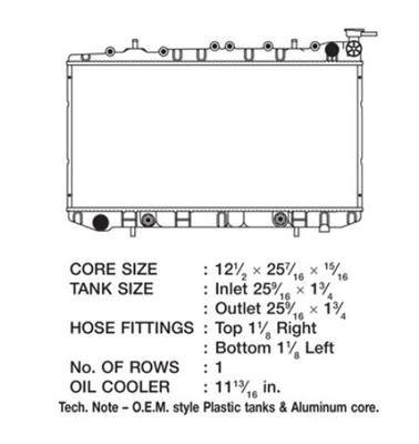 CSF Radiators 2458 Radiator, OE Replacement, Aluminum/Plastic, Natural, Nissan, Sentra, 200SX, Each thumbnail 1