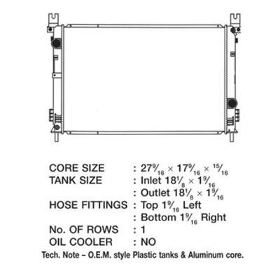 CSF Radiators 3173 Radiator, OE Replacement, Aluminum/Plastic, Natural, Chrysler, Pacifica, Each thumbnail 1