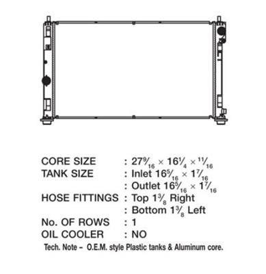CSF Radiators 3415 Radiator, OE Replacement, Aluminum/Plastic, Natural, Chrysler, Dodge, Jeep, Each thumbnail 1