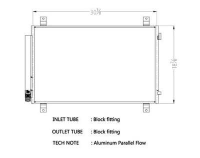 CSF Air Conditioning Condensers for 2014-2015 MDX - 10713 Condenser, Aluminum, Black, use with Acura®, Each thumbnail 1