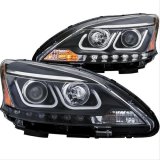 Anzo Headlights 121487 Head Light Assembly, Projector with Halo, Clear Lens, Black Housing, Nissan, Pair thumbnail 1