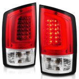 Anzo LED Taillights for 2003-2006 RAM 3500, 2500, 2002-2006 1500 - 311370 Tail Light Assemblies, LED, Black/Chrome Housing, Red/Clear Lens, Bar, Turn Signal, Brake, Parking, Dodge thumbnail 1