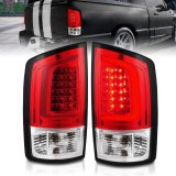 Anzo LED Taillights for 2003-2006 RAM 3500, 2500, 2002-2006 1500 - 311370 Tail Light Assemblies, LED, Black/Chrome Housing, Red/Clear Lens, Bar, Turn Signal, Brake, Parking, Dodge thumbnail 2