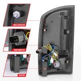 Anzo LED Taillights for 2003-2006 RAM 3500, 2500, 2002-2006 1500 - 311370 Tail Light Assemblies, LED, Black/Chrome Housing, Red/Clear Lens, Bar, Turn Signal, Brake, Parking, Dodge thumbnail 4
