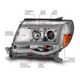 Anzo Headlights 111518 Headlight, Projector, Halogen, High/Low Beam, Clear Lens, Toyota, Truck, Pair thumbnail 5