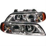 Anzo Headlights 121018 Headlights, Projector with Halo, Clear Lens, Chrome Housing, BMW, Pair thumbnail 1