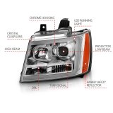 Anzo Projector Plank Style Switchback Headlights 111403 Headlights,Projector w/ Chrome w/ Amber thumbnail 8