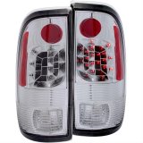 Anzo LED Taillights 311026 Taillight Assemblies, LED, Clear with Red Inserts Lens, Chrome Housing, Ford, Set thumbnail 1