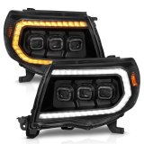 Anzo USA Headlight Assemblies 111581 LED Projector Headlights, 05- 11 TACOMA FULL LED PROJ HEADLIGHTS W/ LIGHT BAR SWITCHBACK SEQ BLACK HOUSING W/ INITIATION LIGHT thumbnail 1