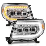 Anzo USA Headlight Assemblies 111582 LED Projector Headlights, 05- 11 TACOMA FULL LED PROJ HEADLIGHTS W/ LIGHT BAR SWITCHBACK SEQ CHROME HOUSING W/ INITIATION LIGHT thumbnail 1