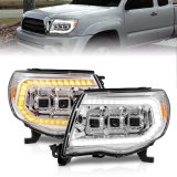 Anzo USA Headlight Assemblies 111582 LED Projector Headlights, 05- 11 TACOMA FULL LED PROJ HEADLIGHTS W/ LIGHT BAR SWITCHBACK SEQ CHROME HOUSING W/ INITIATION LIGHT thumbnail 2