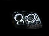 Anzo Headlights 121219 Headlights, Projector with Halo, Clear Lens, Chrome Housing, Dodge, Pair thumbnail 1