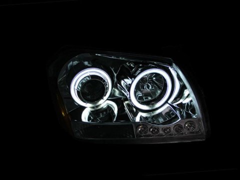 Anzo Headlights 121219 Headlights, Projector with Halo, Clear Lens, Chrome Housing, Dodge, Pair