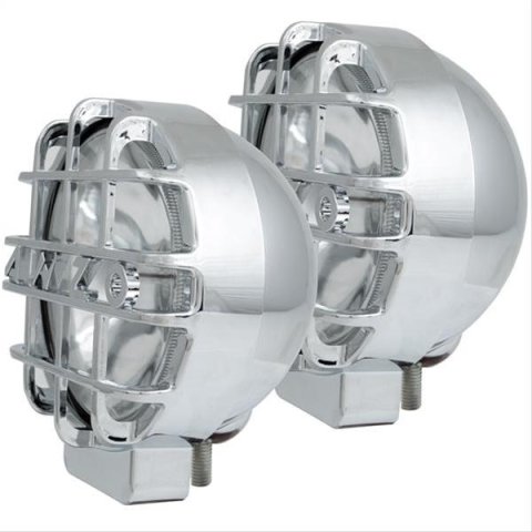 Anzo Universal HID Off-Road Lights 861095 Auxiliary Lights, Off-Road, Round, White Bulb, Clear Lens, Chrome Housing, 12 V, 6 in. Diameter, Pair