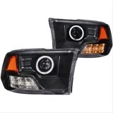 Anzo Headlights 111159 Headlights, Projector with CCFL Halo, Clear Lens, Black Housing, Amber Reflectors, Dodge, Pair thumbnail 3