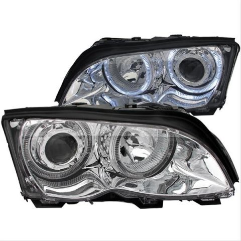 Anzo Headlights 121212 Headlights, Projector with Halo, Clear Lens, Chrome Housing, BMW, Pair