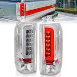 Anzo LED Taillights 311352 Tail Light Assemblies, LED, Chrome Housing, Clear Lens, Bar, Turn Signal, Brake, Parking, Ford thumbnail 1