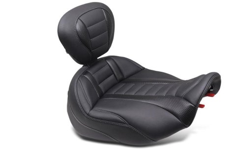 Mustang Motorcycle Seats Bucket and Bench 89401GM 23-24 HD CVO Rd Glide(ST), 2024 Rd Glide Str Glide Touring Solo Seat - Black/Gray Stitch thumbnail 1