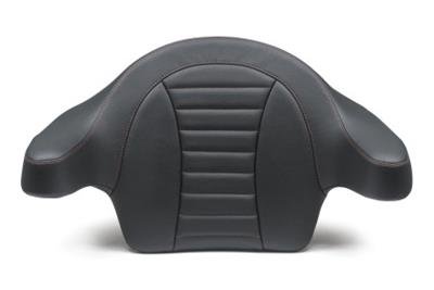 Mustang Motorcycle Products Deluxe Extended Arm Wrap-Around Backrests 79014AB 14-21 HD FL Touring Backrest - Black w/Red Stitching thumbnail 1