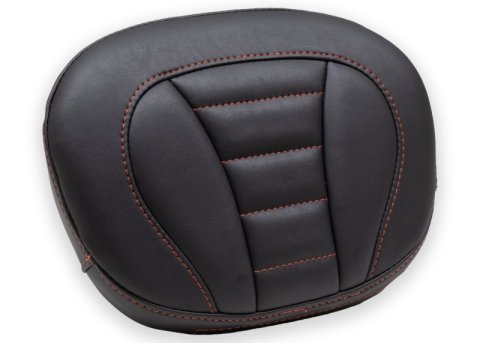 Mustang Motorcycle Seats Backrest Pads 79015AB 08-21 Harley Rd King, 08-23 Street Glide Trike Sissy Bar Pad Deluxe(12 inch x 9 inch)- Black