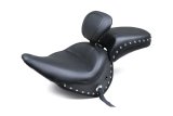 Mustang Motorcycle Seats Powersports 79913 05-17 Harley Deluxe(w/ Standard Rack) Wide Touring Solo Seat w/DBR Studs - Black thumbnail 1