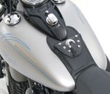 Mustang Motorcycle Seats Powersports Dash Panels 93349 08-13 Harley FLSTB Softail Tank Bib w/Studs - Black thumbnail 1