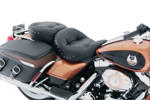 Mustang Motorcycle Seats Powersports 76038 08-21 Harley Electra Glide,Rd Glide,Rd King,Street Glide 1PC Seat w/Blk Pearl Studs - Black