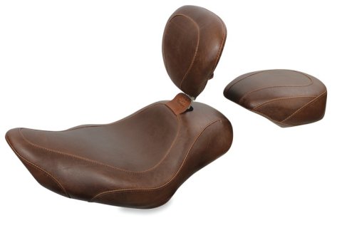 Mustang Motorcycle Seats Powersports 76727 04-21 Harley Sportster Wide Tripper Passenger Seat - Distressed Brown
