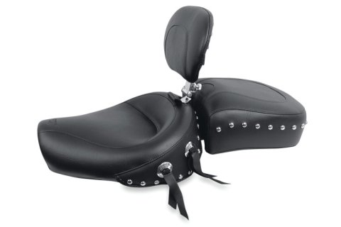 Mustang Motorcycle Seats Powersports 79116 82-03 Harley Sportster Wide Touring Recessed Passenger Seat - Black
