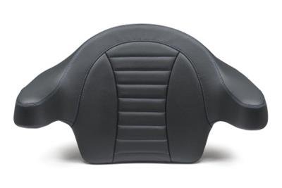 Mustang Motorcycle Products Deluxe Extended Arm Wrap-Around Backrests 79014SB 93-13 HD FL Touring Backrest - Black w/Blue Stitching thumbnail 1