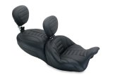 Mustang Motorcycle Seats Powersports 79595 15-21 Harley Freewheeler Std Touring Deluxe 1PC Seat w/Driver and Passenger Backrest - Black thumbnail 2