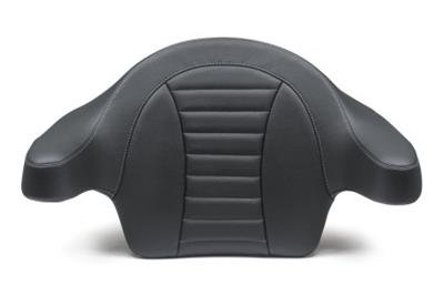 Mustang Motorcycle Products Deluxe Extended Arm Wrap-Around Backrests 79014GM 14-21 HD FL Touring Backrest - Black w/Grey Stitching thumbnail 1