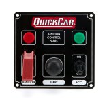 QuickCar Ignition Control Panels 50-823 Electrical Switch Panels, Panels, 3 Switches, Lighted, Toggle Style, Push Button Starter Switch, Aluminum, Black, Dash Mount, Each thumbnail 3