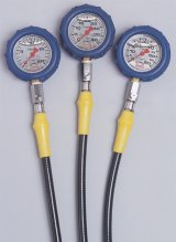 QuickCar Liquid-Filled Tire Pressure Gauges 56-061 Gauge, Liquid-Filled, 0-60 psi., 2.5 in, Diameter, Analog, 12 in. Hose, Each thumbnail 1