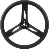 QuickCar Steering Wheels 68-003 Steel Wheel, Black, Black Rubber Grip, 15 in. Diameter, 3 in. Dish, 3-Bolt Mount, Each thumbnail 1