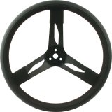 QuickCar Steering Wheels 68-003 Steel Wheel, Black, Black Rubber Grip, 15 in. Diameter, 3 in. Dish, 3-Bolt Mount, Each thumbnail 2