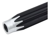 QuickCar Suspension Tubes 62-095 Tube, Aluminum, Black, Scalloped, 9.5 in. Length, 1.125 in. Diameter, 5/8 in.-18 RH/LH, Each thumbnail 3