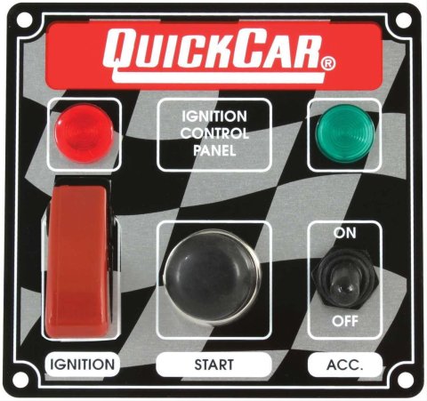 QuickCar Ignition Control Panels 50-023 Panel, Waterproof, Aluminum, 4.625 in. Width, 4.375 in. Height, 2-Switches, Lighted, Each thumbnail 1