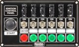 QuickCar Ignition Control Panels 50-864 Panel, Dash Mount, 6 Switches, Lighted, Aluminum, Black, Each thumbnail 1