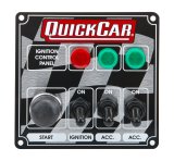 QuickCar Ignition Control Panels 50-025 Panel, Waterproof, Aluminum, 4.625 in. Width, 4.375 in. Height, 3-Switches, Lighted, Each thumbnail 2