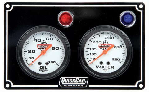 QuickCar Gauges 61-6701 QUICKCAR 2 GA (OP, WT) BLACK thumbnail 1