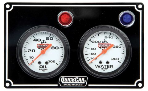 QuickCar Gauges 61-6701 QUICKCAR 2 GA (OP, WT) BLACK thumbnail 2