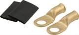 QuickCar Crimp-Solder Power Rings 57-530 Battery Terminals, 3/8 in. Copper Ring Lug, 4 AWG, with Heat Shrink Tubing, Pair thumbnail 1