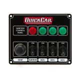 QuickCar Ignition Control Panels 50-826 Electrical Switch Panels, Panels, 3 Switches, Lighted, Toggle Style, Push Button Starter Switch, Aluminum, Black, Dash Mount, Each thumbnail 2
