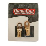 QuickCar Crimp-Solder Power Rings 57-540 Battery Terminals, 5/16 in. Copper Ring Lug, 2 AWG, with Heat Shrink Tubing, Pair thumbnail 1