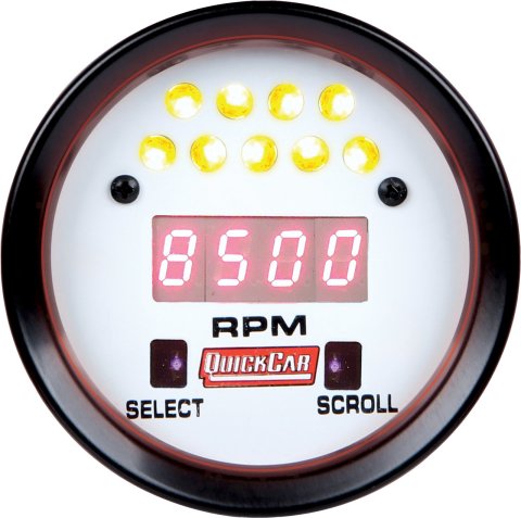 QuickCar Extreme LCD Digital Tachometers 611-7010 Tachometer, Digital, 0-18,000 RPM, 2 5/8 in. Diameter, Light Silver Face, Each thumbnail 2