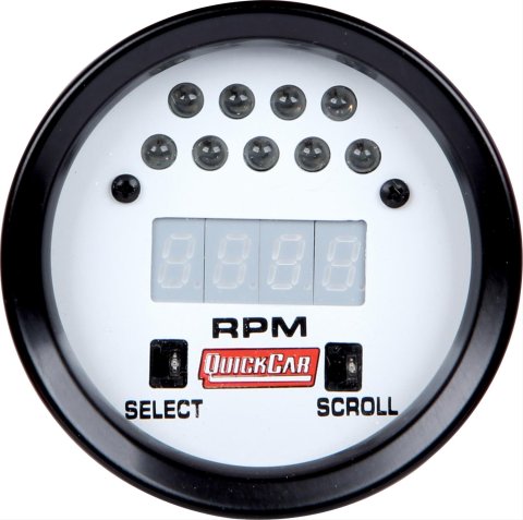 QuickCar Extreme LCD Digital Tachometers 611-7010 Tachometer, Digital, 0-18,000 RPM, 2 5/8 in. Diameter, Light Silver Face, Each thumbnail 3