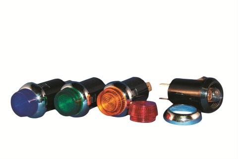 QuickCar Gauge Panel Warning Lights 61-702 Light, 3/4 in. Diameter, Blue, Chrome Bezel, Each thumbnail 1