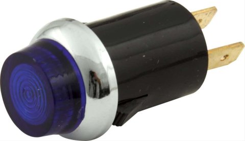 QuickCar Gauge Panel Warning Lights 61-702 Light, 3/4 in. Diameter, Blue, Chrome Bezel, Each thumbnail 2